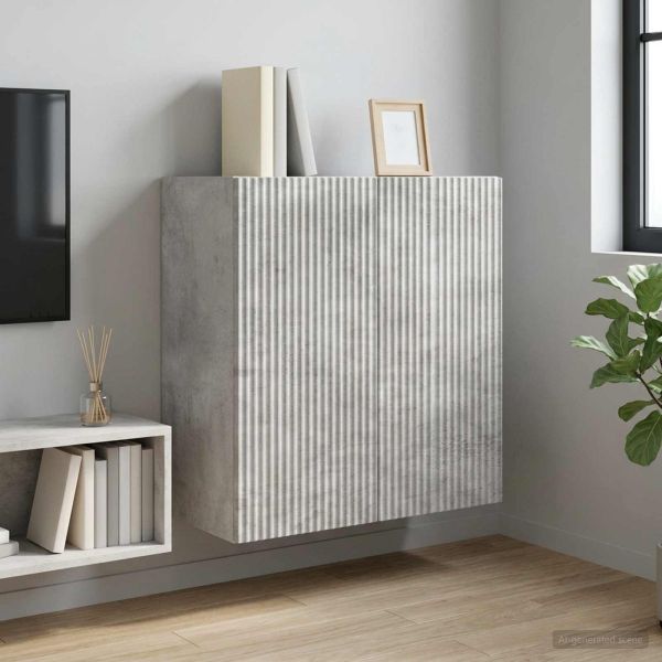 Стенно шкафче Бетонно сиво 59 x 31 x 60 см Инженерна дървесина