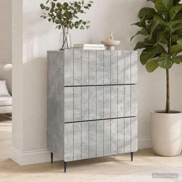 Чекмеджетен шкаф Бетонно сиво 66 x 34,5 x 92 см