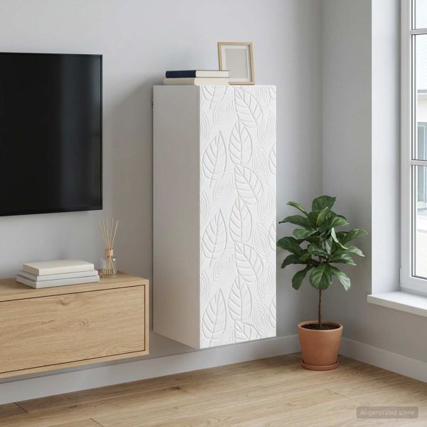 Стенно шкафче Бяло 33 x 34,5 x 90 см Инженерна дървесина