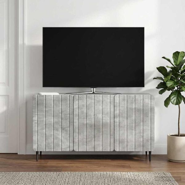 ТВ шкаф Бетонно сиво 99 x 34,5 x 52 см Инженерна дървесина