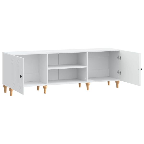 ТВ шкаф Бяло 150 x 31 x 50 см Инженерна дървесина