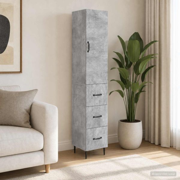 Комплект шкафове 2 pcs Бетонно сиво 33 x 34,5 x 90 см