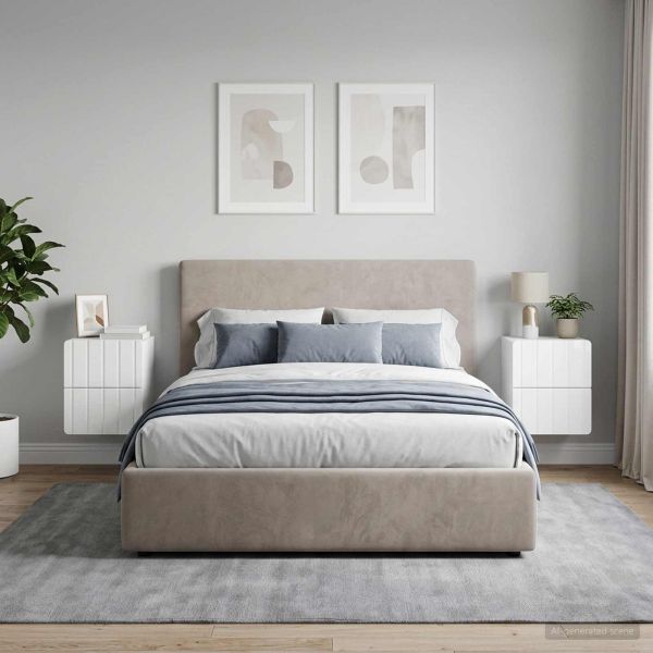 Спален шкаф с монтаж на стена 2 pcs Бял гланц 33 x 34,5 x 43 см