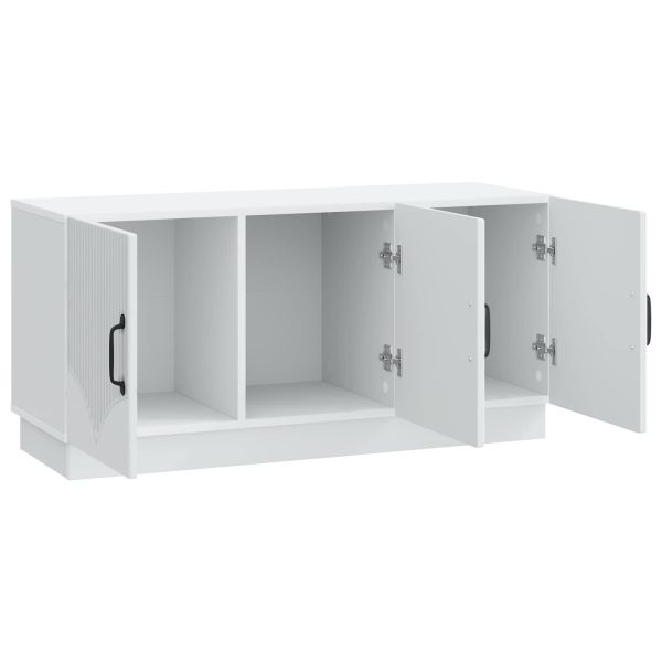 ТВ шкаф Бяло 99 x 34,5 x 47 см Инженерна дървесина