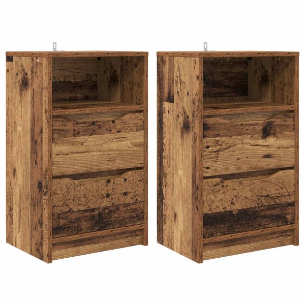 Нощни маси 2 pcs Старо дърво 40 x 30 x 467 см Инженерно дърво