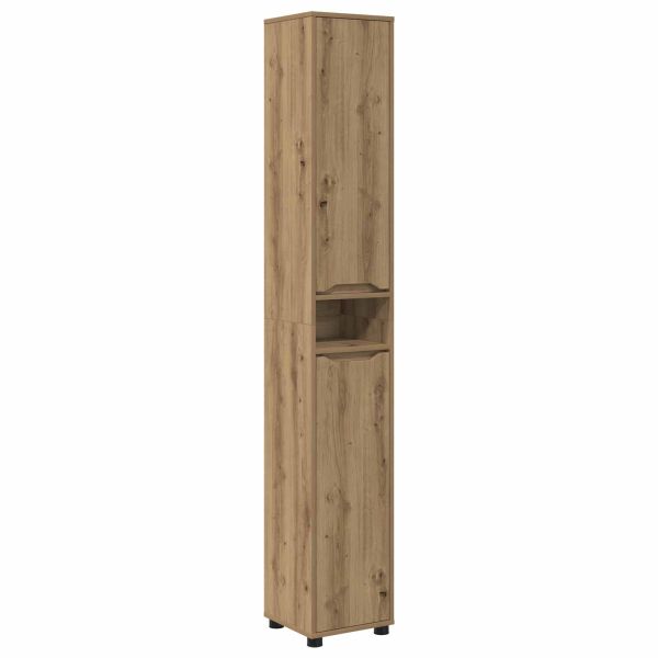 Шкаф за баня Дъб 30,5 x 30 x 195 см Инженерно дърво