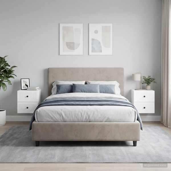 Спален шкаф с монтаж на стена 2 pcs Бял гланц 33 x 34,5 x 40 см