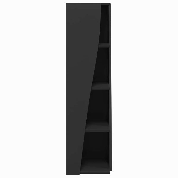 Ъглов шкаф Черно 27,5x27x102см Инженерно дърво