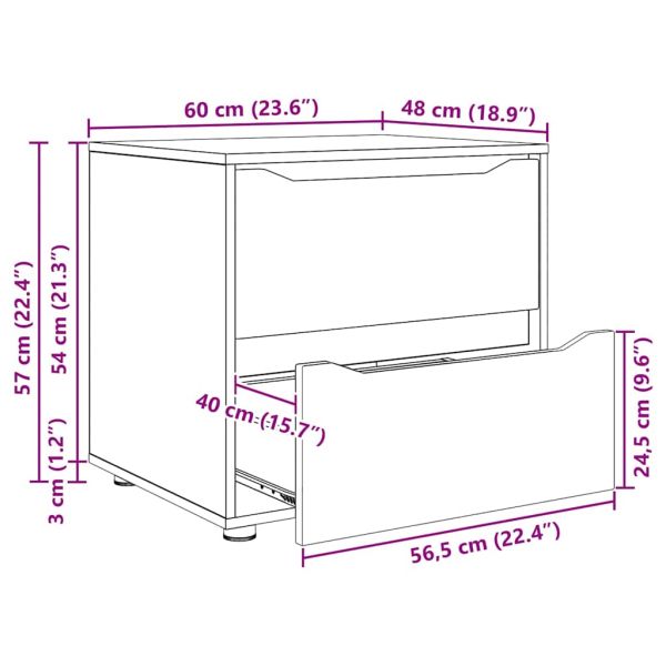Шкаф за съхранение Сив Сонома 60 x 48 x 57 см Инженерно дърво