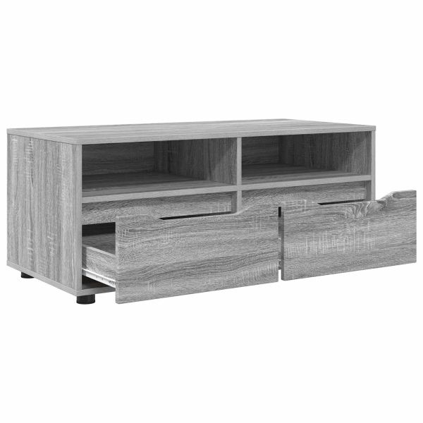 ТВ шкаф с чекмедже Сив Сонома 100 x 48 x 43 см Инженерно дърво