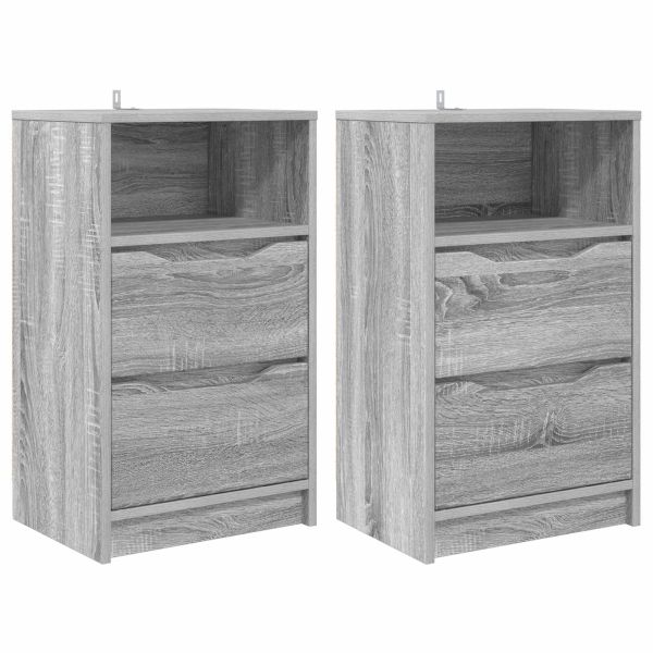Нощни маси 2 pcs Сив Сонома 40 x 30 x 467 см Инженерно дърво