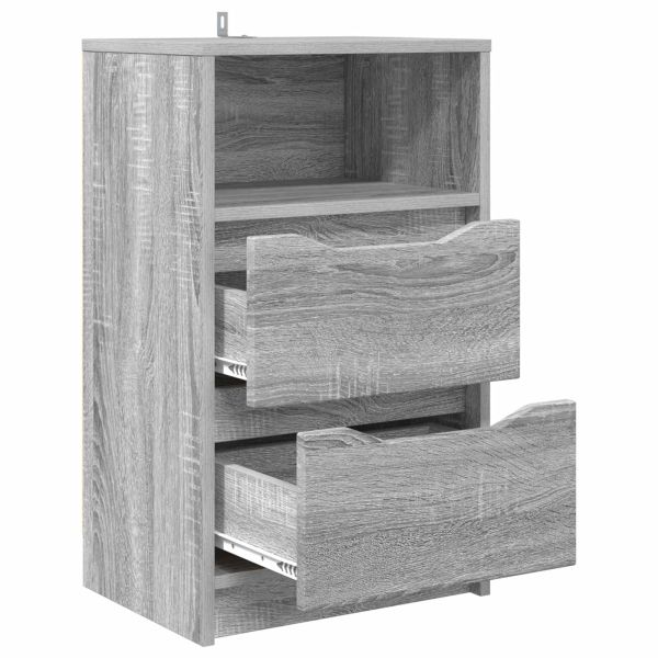 Нощни маси 2 pcs Сив Сонома 40 x 30 x 467 см Инженерно дърво