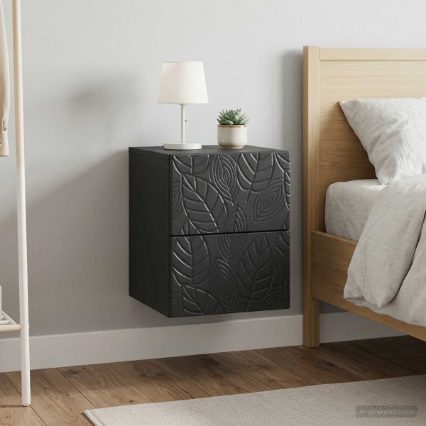 Спален шкаф с монтаж на стена 2 pcs Черно 34,5 x 33 x 40 см