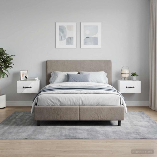 Спален шкаф с монтаж на стена 2 pcs Бял гланц 34,5 x 33 x 20 см