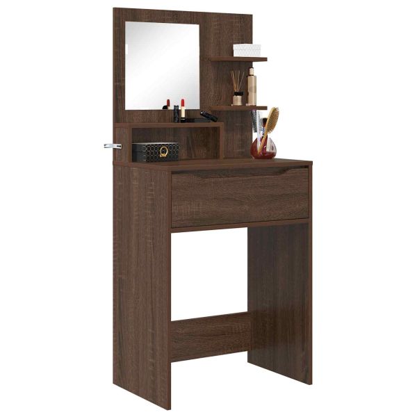 Тоалетки за спалня Кафяв дъб 80 x 39,6 x 135 см Инженерно дърво