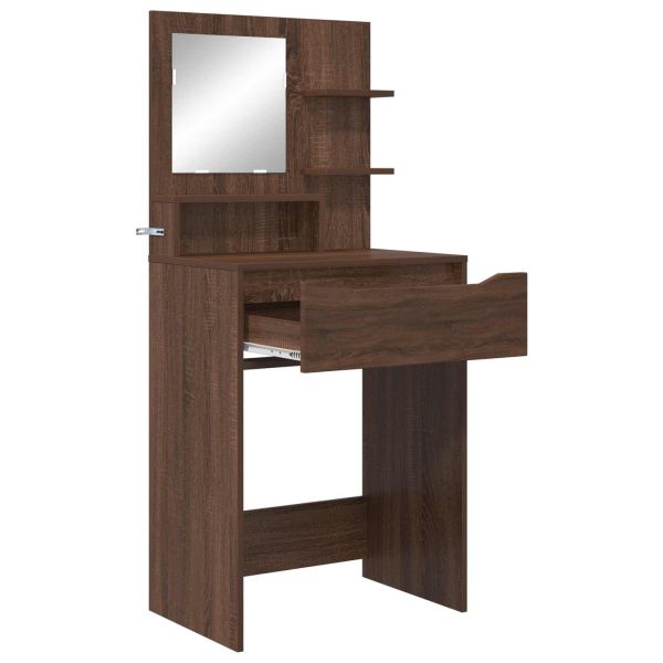 Тоалетки за спалня Кафяв дъб 80 x 39,6 x 135 см Инженерно дърво