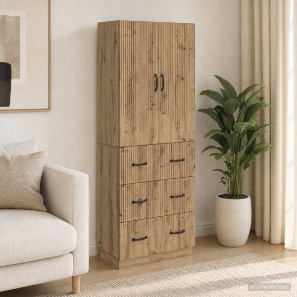 Комплект шкафове 2 бр. 66 x 34,5 x 87 см Инженерна дървесина