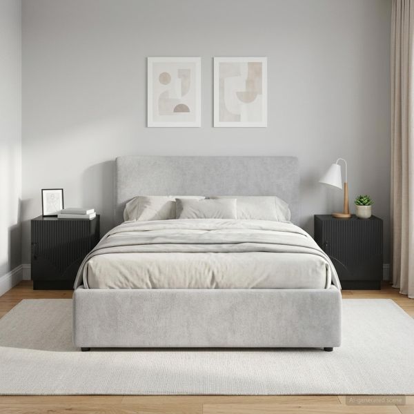 Нощно шкафче 2 pcs Черно 43 x 34,5 x 47 см Инженерна дървесина