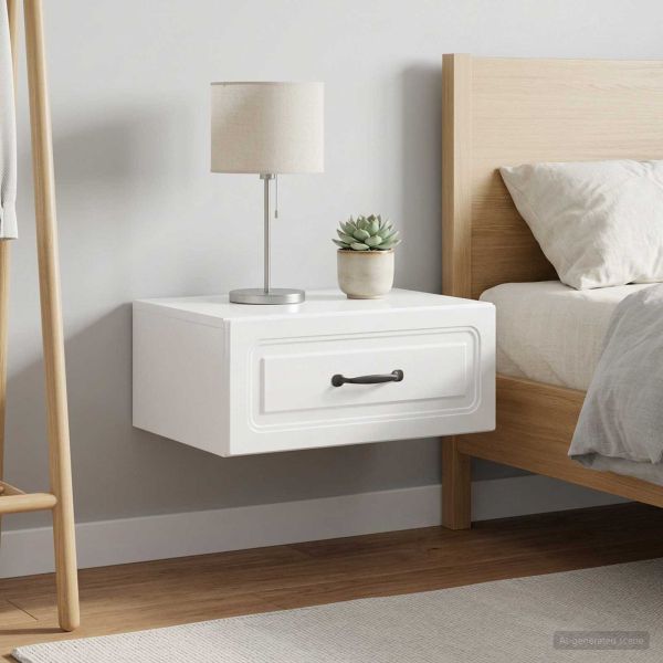 Спален шкаф с монтаж на стена 2 pcs Бял гланц 49 x 34,5 x 20 см