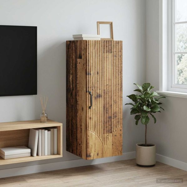 Стенно шкафче Старо дърво 33 x 34,5 x 90 см Инженерна дървесина