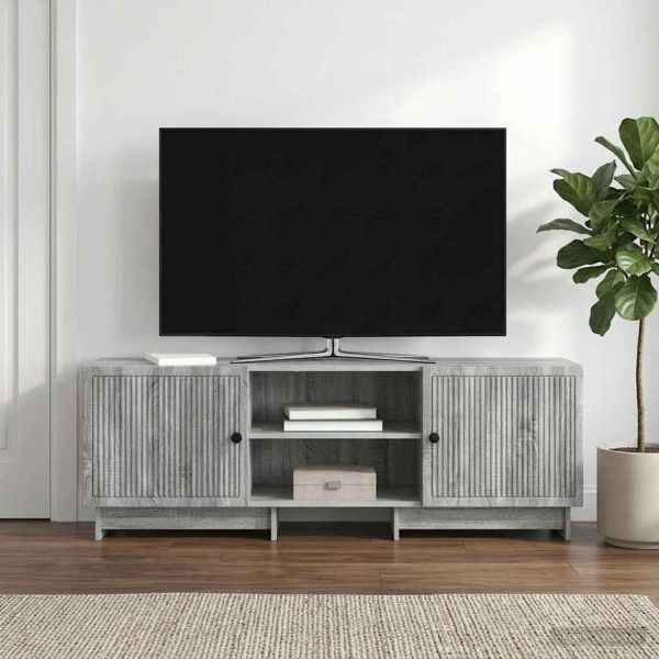 ТВ шкаф Сиво Сонома 150 x 31 x 50 см Инженерен дървен материал