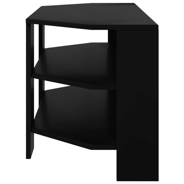 Ъгловшкафзателевизор Черно 102x40,5x45см Инженерно дърво