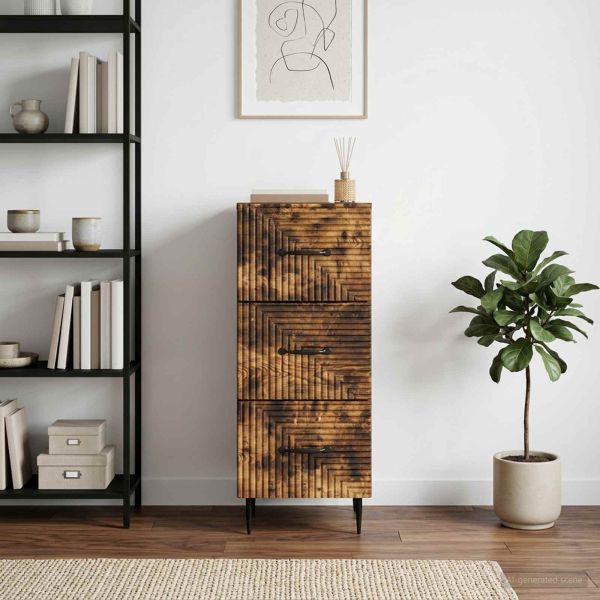 Чекмеджетен шкаф Опушен дъб 33 x 34,5 x 89,5 см