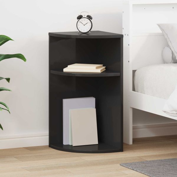 Крайна масичка Черно 29,6 x 29,6 x 60 см Инженерно дърво
