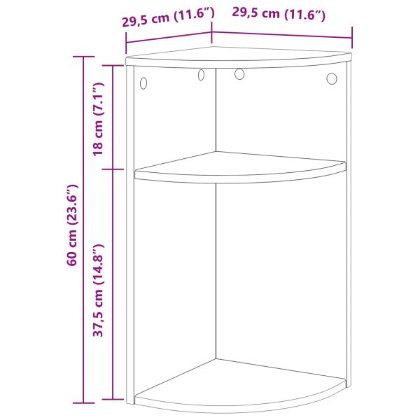 Крайна масичка Черно 29,6 x 29,6 x 60 см Инженерно дърво