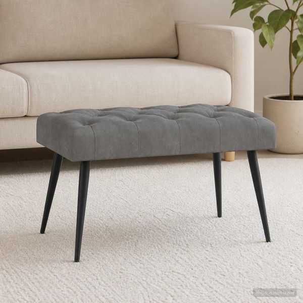 Пейка с копчета Тъмносиво 80 x 40 x 46 см Кадифе
