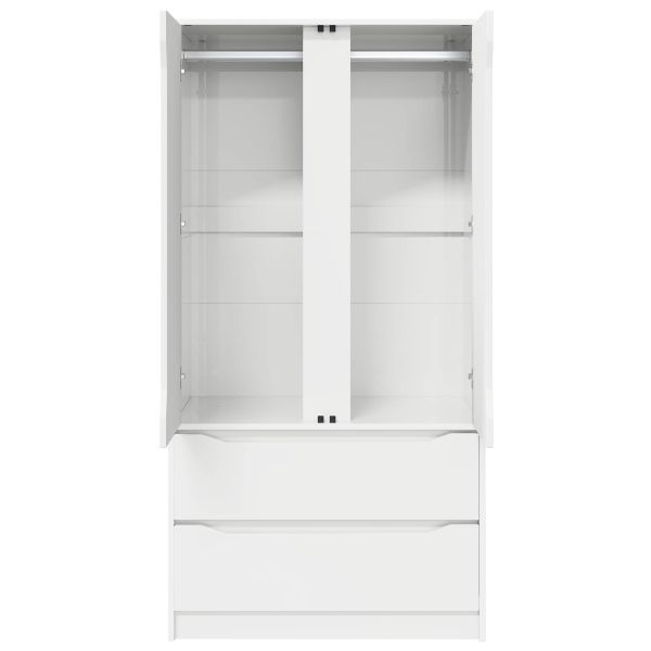 Гардероб Бял 79,5 x 49 x 156 см Инженерен дървен материал