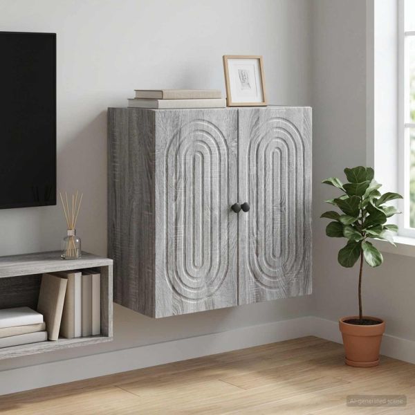Стенно шкафче Сив Сонома 59 x 31 x 60 см Инженерна дървесина