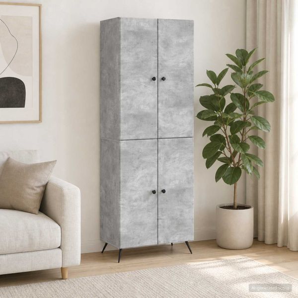 Комплект шкафове 2 pcs Бетонно сиво Инженерна дървесина