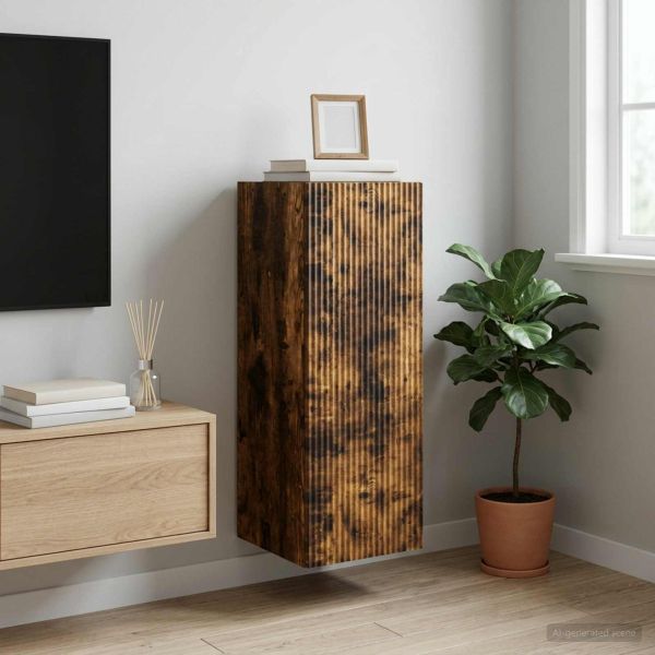 Стенно шкафче Опушен дъб 33 x 34,5 x 90 см Инженерна дървесина