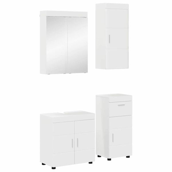 Комплект мебели за баня TULUM 4 pcs Лъскаво бяло