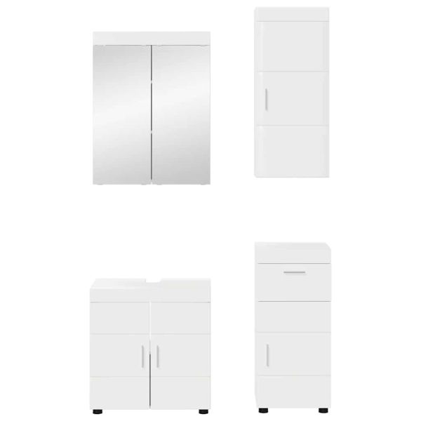 Комплект мебели за баня TULUM 4 pcs Лъскаво бяло
