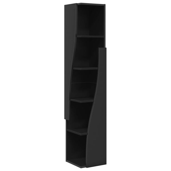Ъглов шкаф 27,5x27x140см Инженерна дървесина Черно