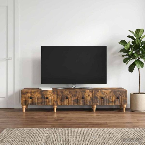 ТВ шкаф Опушен дъб 147 x 34,5 x 30 см Инженерна дървесина