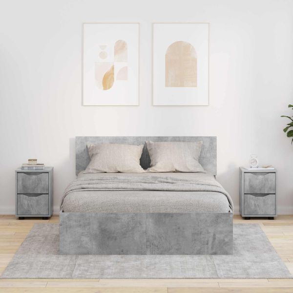 Нощни маси с чекмедже 2 pcs Циментено сиво 30,5 x 30 x 43 см