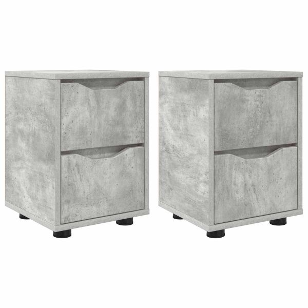 Нощни маси с чекмедже 2 pcs Циментено сиво 30,5 x 30 x 43 см