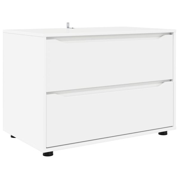 Шкаф за съхранение 80 x 48 x 57 см Инженерна дървесина Бяло