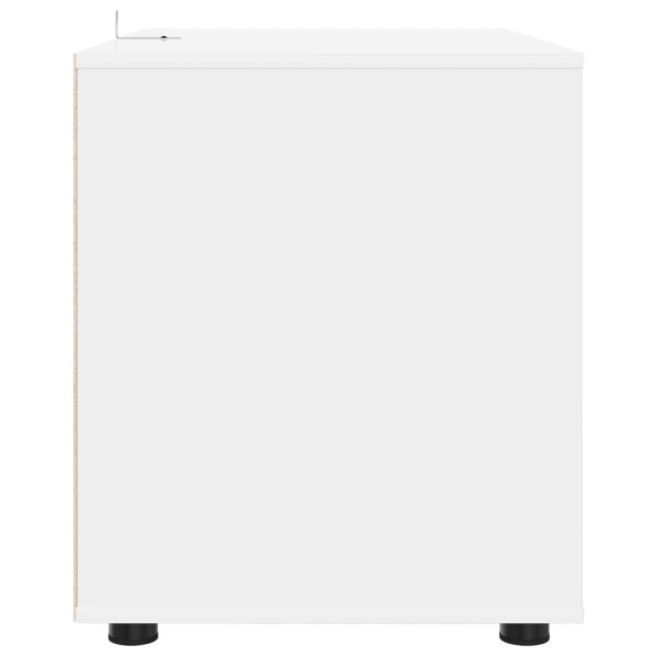 Шкаф за съхранение 80 x 48 x 57 см Инженерна дървесина Бяло