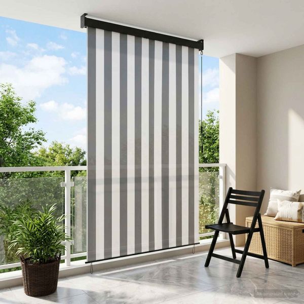 Ролетна щора Антрацит и бяло 160 x 250 cm Текстил и Алуминий