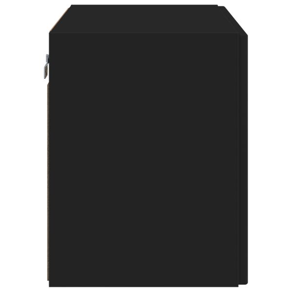 TV стенен шкаф Черно 59,5 x 31 x 40 см Инженерно дърво