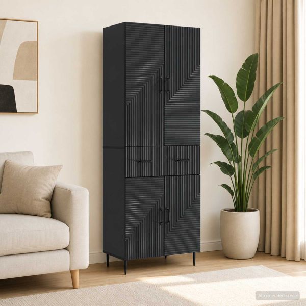 Комплект шкафове 2 pcs Черно 66 x 34,5 x 89,5 см