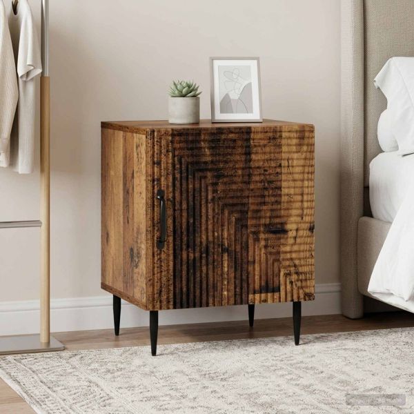 Нощен шкаф 2 pcs Старо дърво 43 x 34,5 x 50 см