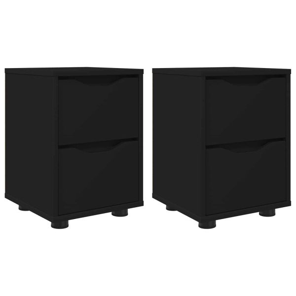Нощни маси 2 pcs Черно 30,5 x 30 x 43 см Инженерно дърво