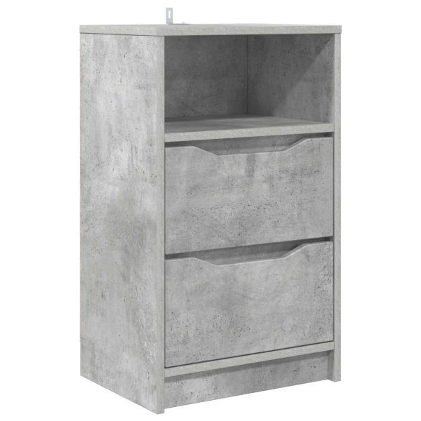 Нощно шкафче Циментено сиво 40 x 30 x 467 см Инженерно дърво