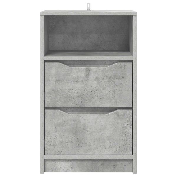 Нощно шкафче Циментено сиво 40 x 30 x 467 см Инженерно дърво