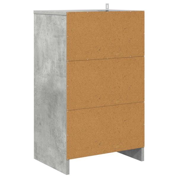Нощно шкафче Циментено сиво 40 x 30 x 467 см Инженерно дърво